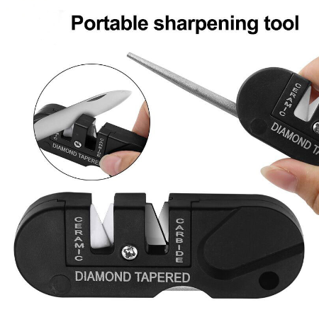 Pocket Knife Sharpener for Camping & Hiking – 3-Stage Portable Tool
